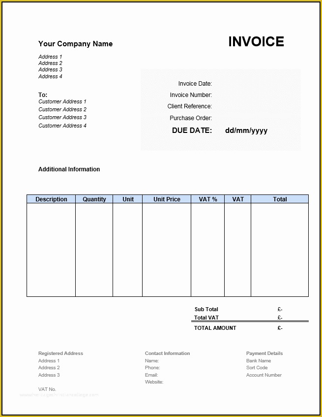 Excel Bill Template Free Of Free Invoice Template Uk Use Line or Download Excel & Word