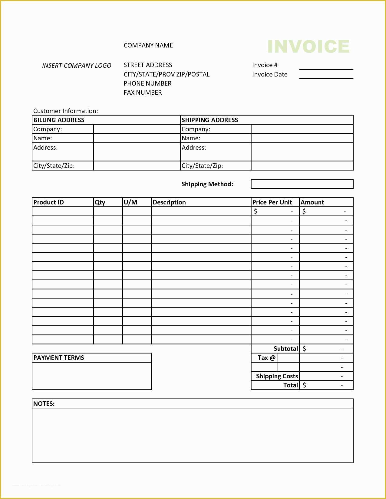 Excel Bill Template Free Of Invoice Spreadsheet Template Invoice Template Ideas