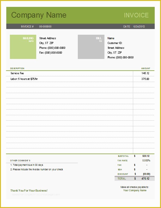 Excel Bill Template Free Of Simple Invoice Template for Excel Free
