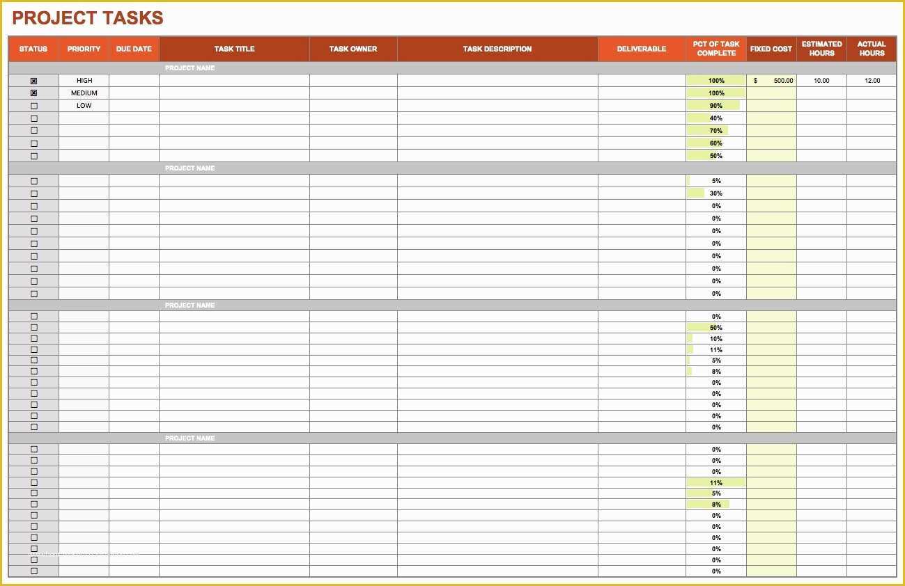 Excel List Templates Free Of 15 Free Task List Templates Smartsheet