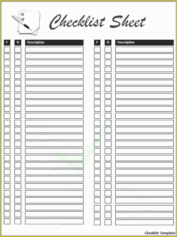 Excel List Templates Free Of 5 Free Checklist Templates Excel Pdf formats