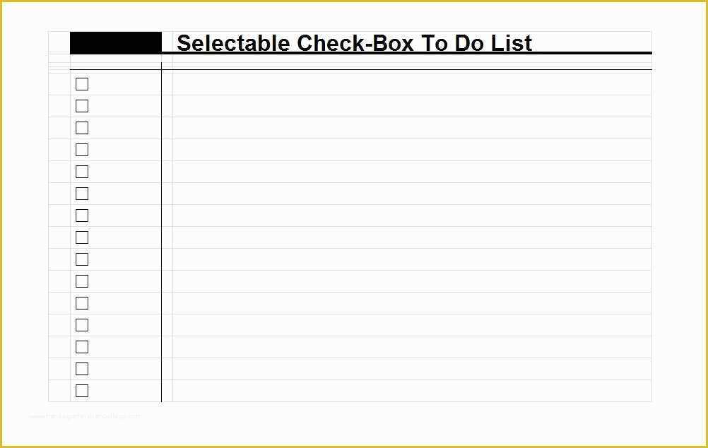 Excel List Templates Free Of 50 Printable to Do List & Checklist Templates Excel Word