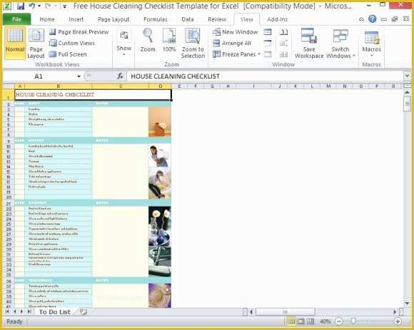 Excel List Templates Free Of Free House Cleaning Checklist Template for Excel