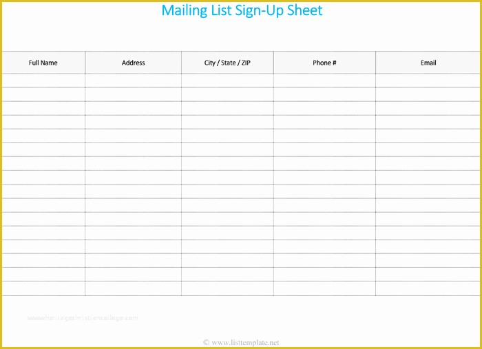 Excel List Templates Free Of Free Printable Contact List Templates