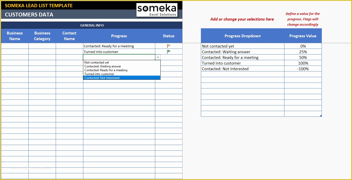 Excel List Templates Free Of Lead List Excel Template for Small Business