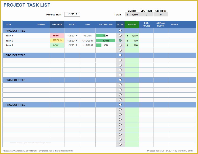 Excel List Templates Free Of Task List Template Excel