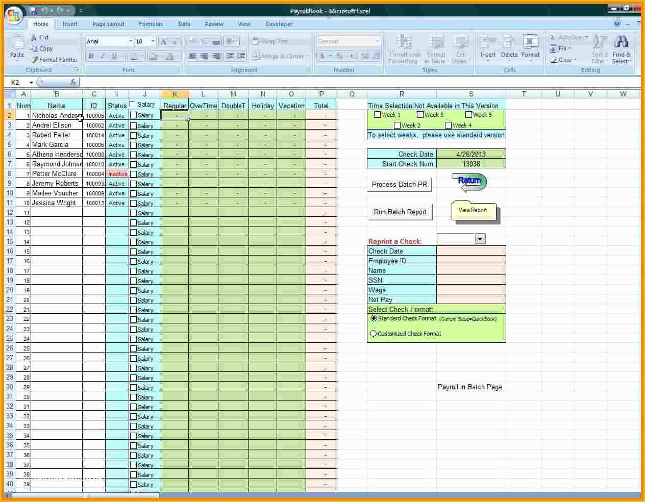 Excel Payroll Calculator Template Free Download Of 5 Free Payroll Excel Template