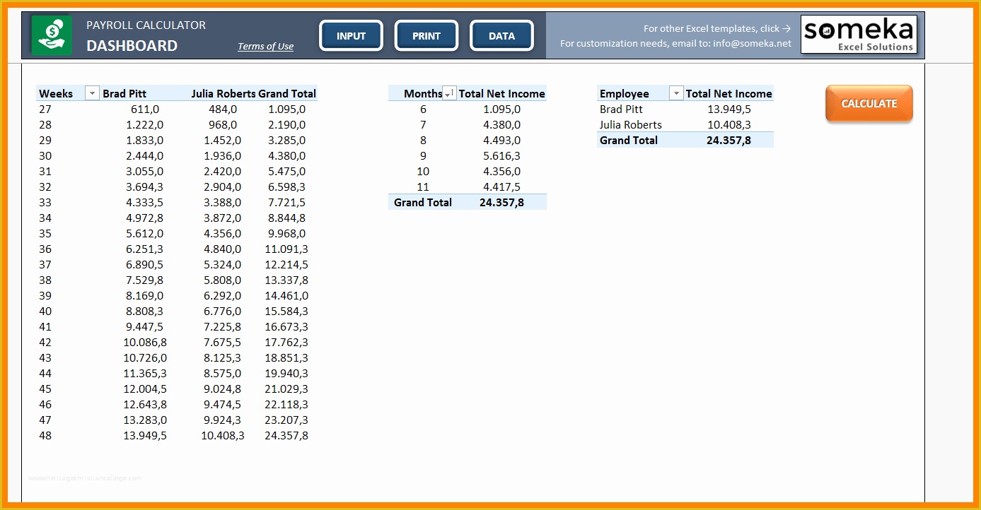 Excel Payroll Calculator Template Free Download Of 5 Payroll Calculator Template