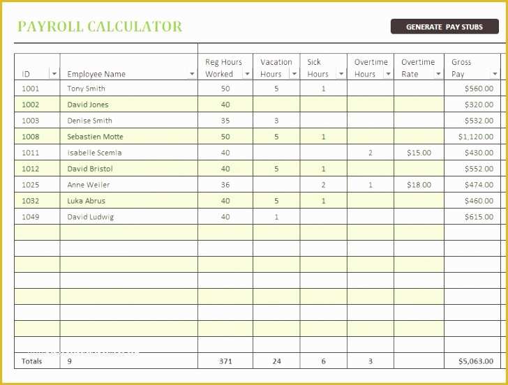 Excel Payroll Calculator Template Free Download Of 7 Free Excel Templates Download Exceltemplates