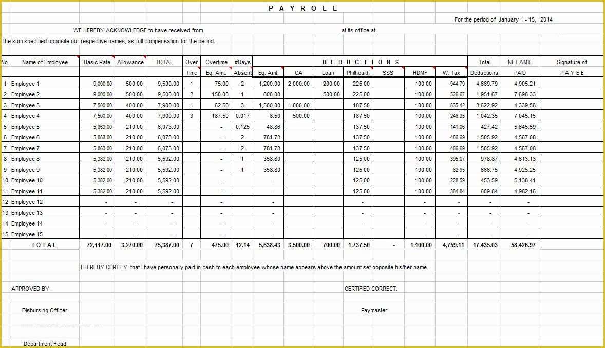 51 Excel Payroll Calculator Template Free Download