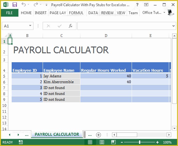 Excel Payroll Calculator Template Free Download Of Payroll Calculator with Pay Stubs for Excel