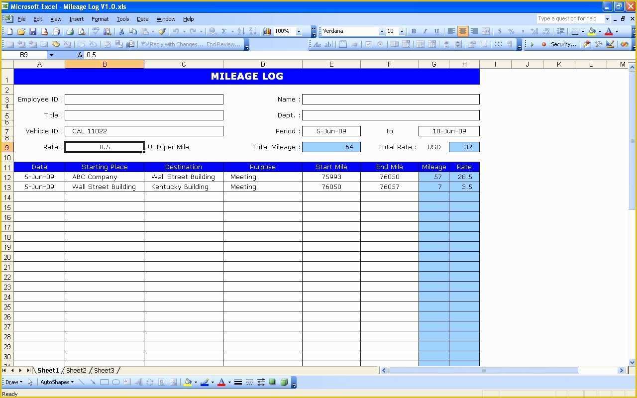 Excel Templates Free Download Of Vehicle Log Book Template Excel Free Download