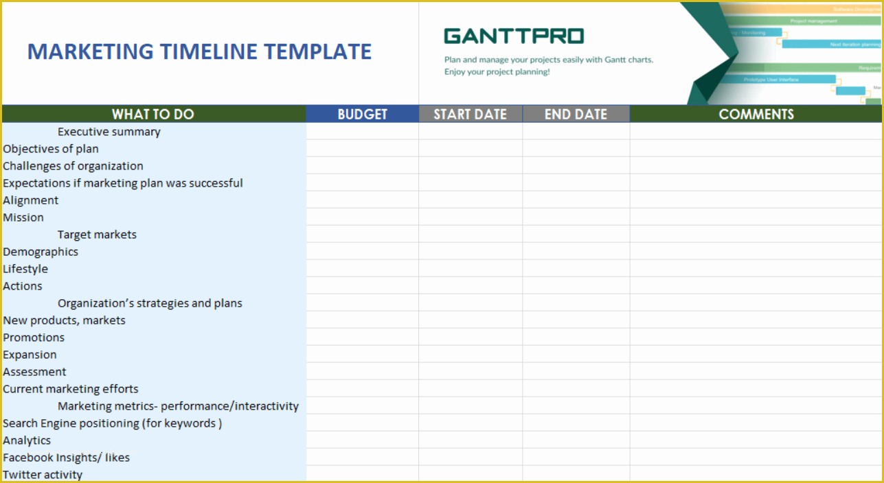 Excel Timeline Template Free Of Marketing Timeline Templates Free Download