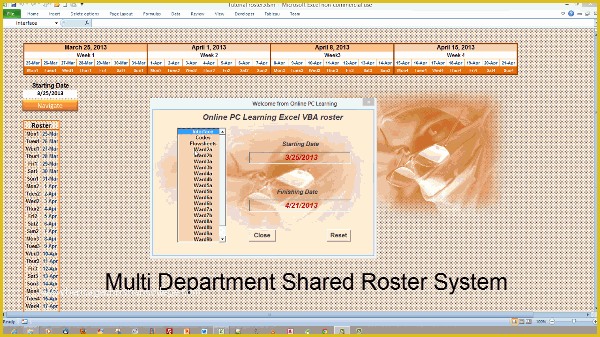Excel Vba Templates Free Download Of Excel Vba Roster Create A Staff Roster Roster Flow