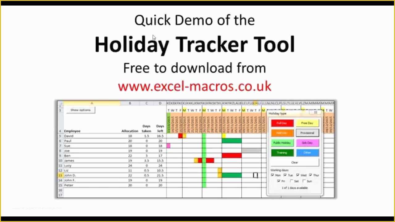 Excel Vba Templates Free Download Of Free Employee Annual Leave Tracker tool In Excel Vba