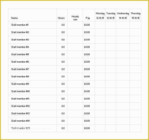 Excel Work Schedule Template Free Of 6 Staff Schedule Templates Doc Pdf Excel