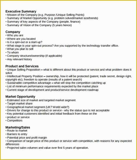 Executive Summary Business Plan Template Free Of 31 Executive Summary Templates Free Sample Example