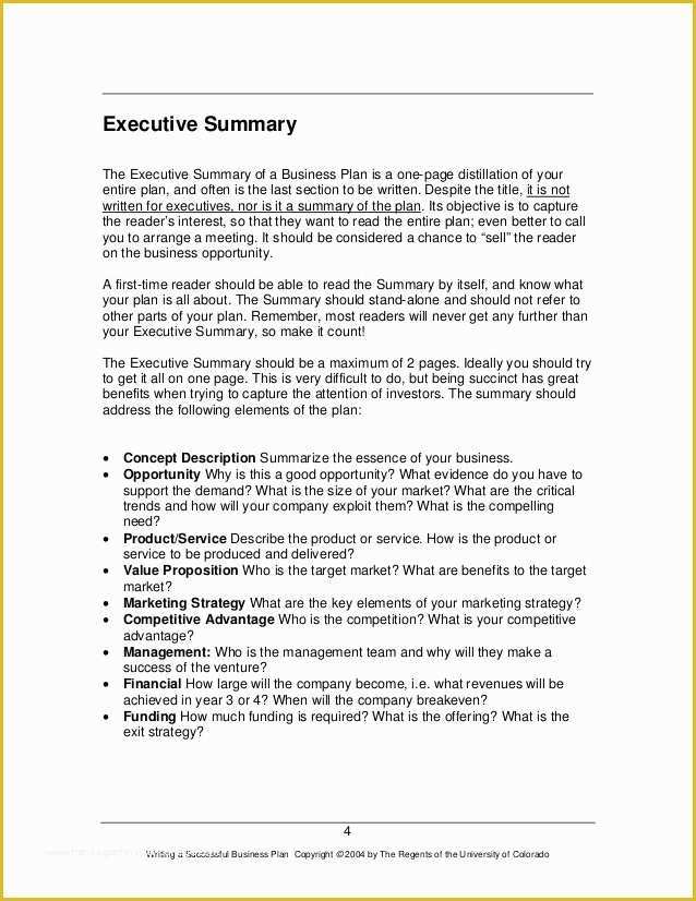 Executive Summary Business Plan Template Free Of Business Plan Template Executive Summary Boisefrycopdx