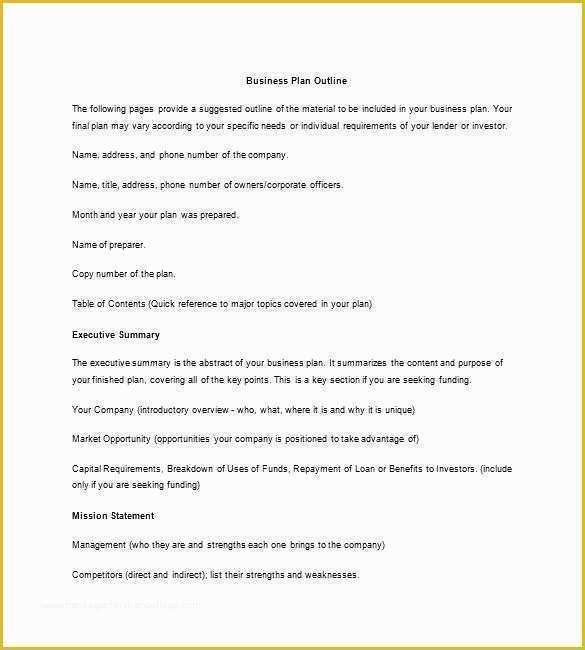Executive Summary Business Plan Template Free Of Business Summary Template A Good Business Plan Always