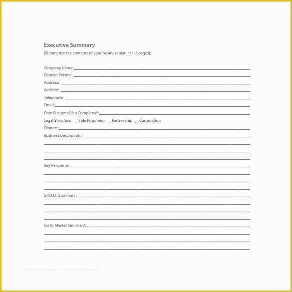 Executive Summary Business Plan Template Free Of Bussines Plan Template 17 Download Free Documents In