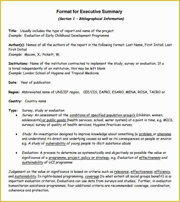 Executive Summary Business Plan Template Free Of Sample Executive Summary Template 8 Documents In Pdf