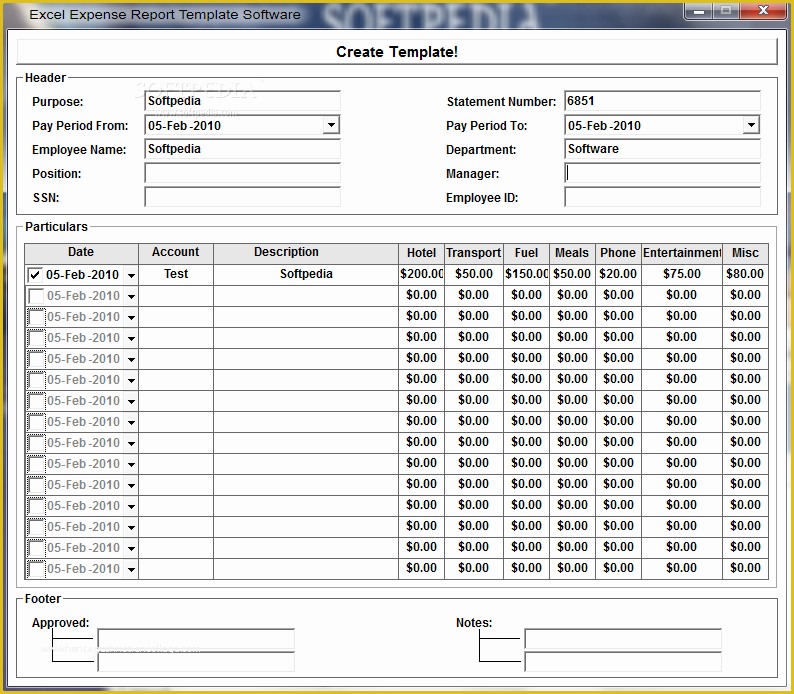 Expenses Template Excel Free Of Excel Expense Report Template software Download