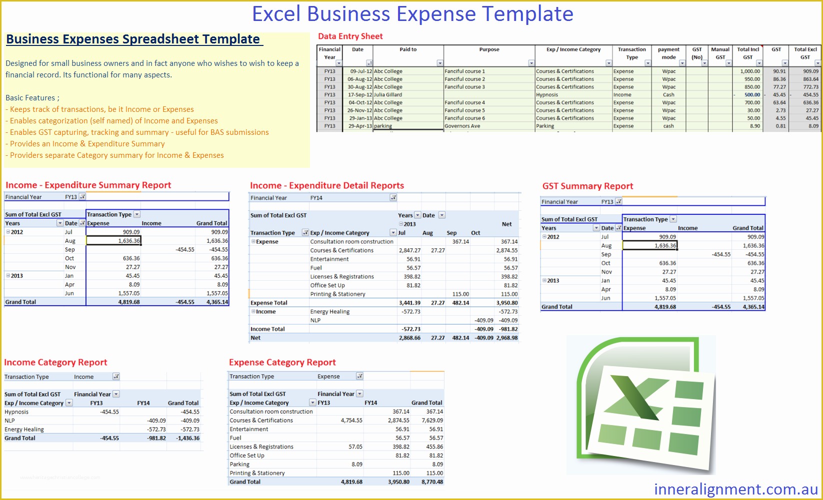 Expenses Template Excel Free Of Excel – Free Business Expense Template – Inner Alignment