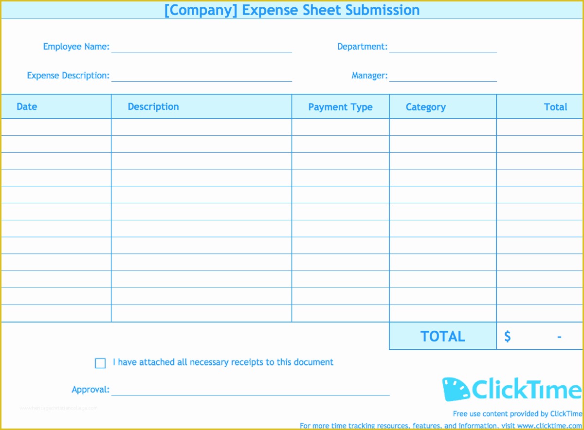 Expenses Template Excel Free Of Expense Report Template