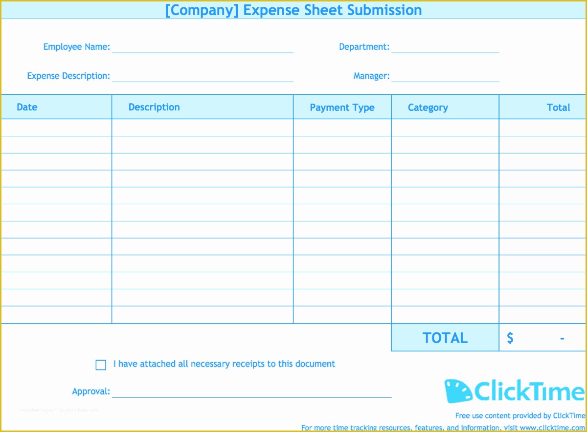 Expenses Template Excel Free Of Expense Report Template