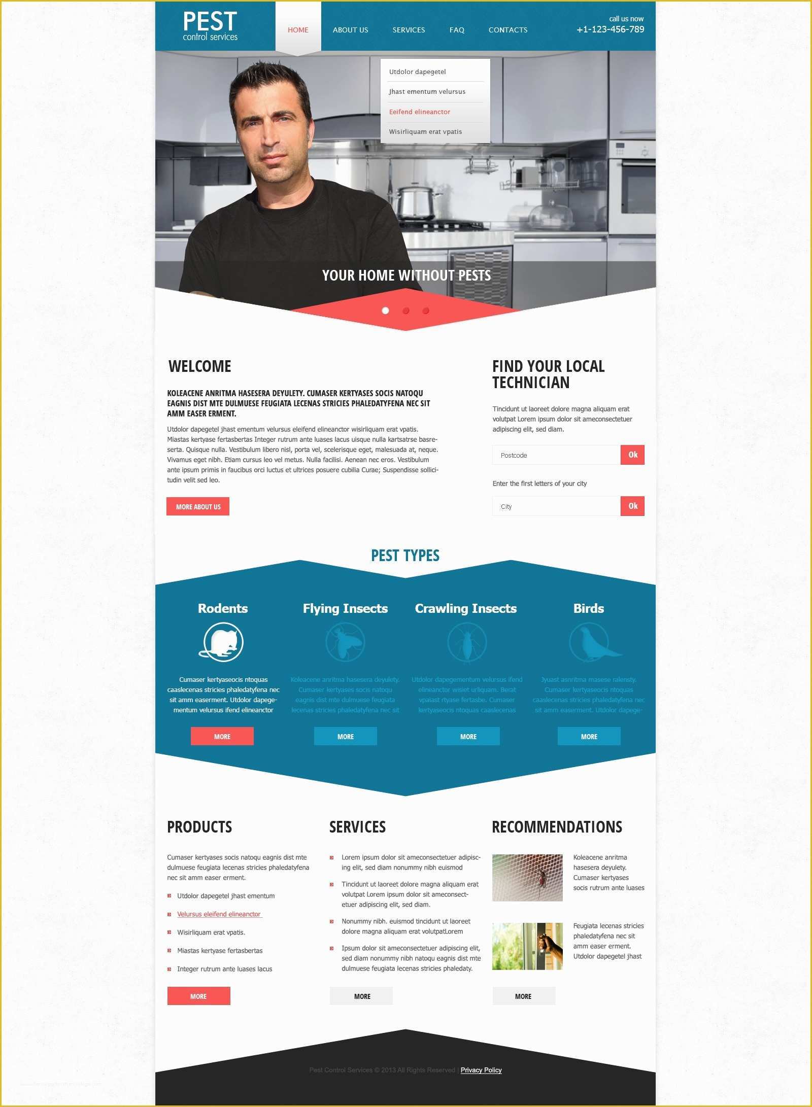 Expression Web Templates Free Responsive Of Pest Control Responsive Website Template