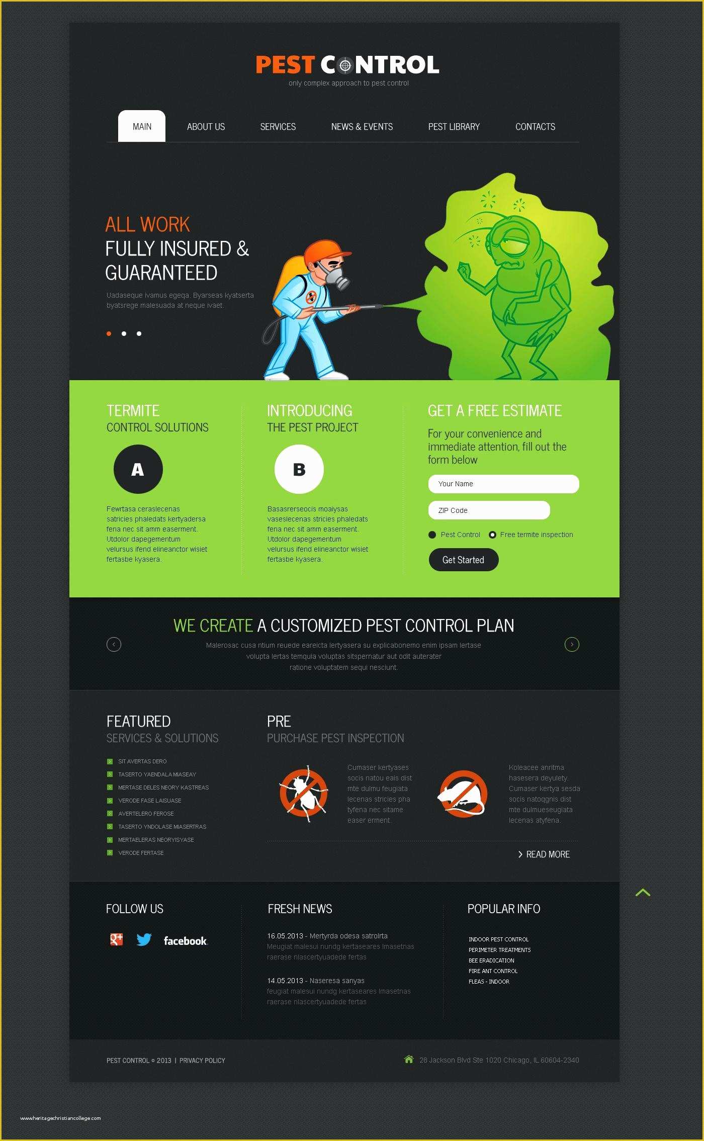 Expression Web Templates Free Responsive Of Pest Control Website Template Best Templates Responsive