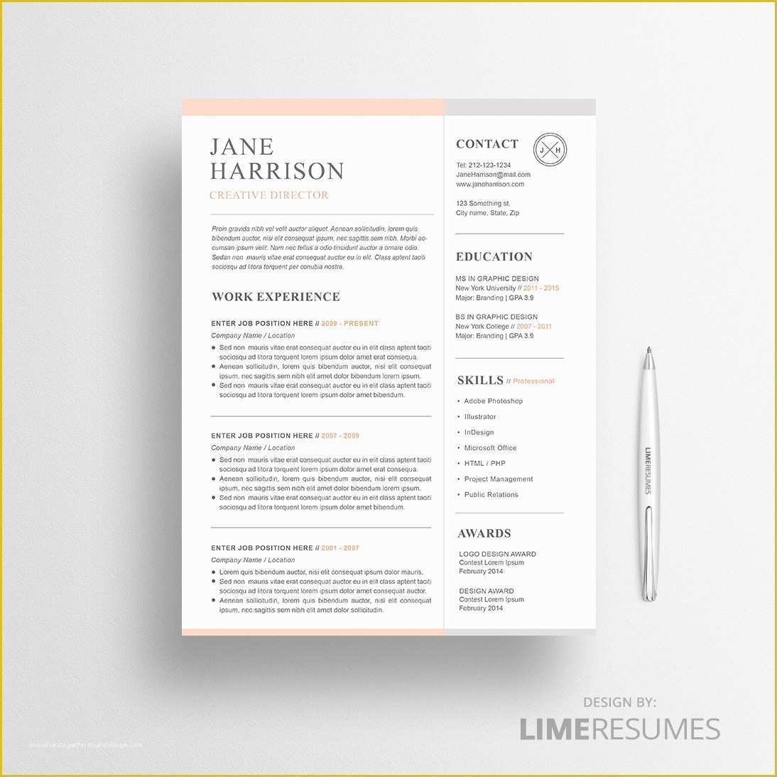 Eye Catching Resume Templates Free Of Creative Resume Template for Creatives Limeresumes