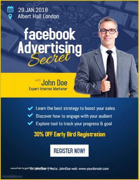 Facebook Ad Template Free Of Advertising Flyer Poster Template