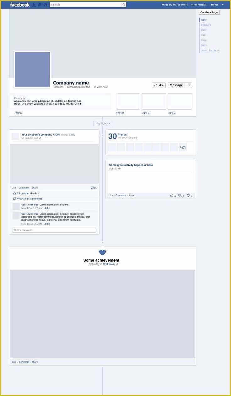 Facebook Ad Template Free Of Timeline Free Psd Web Goo S
