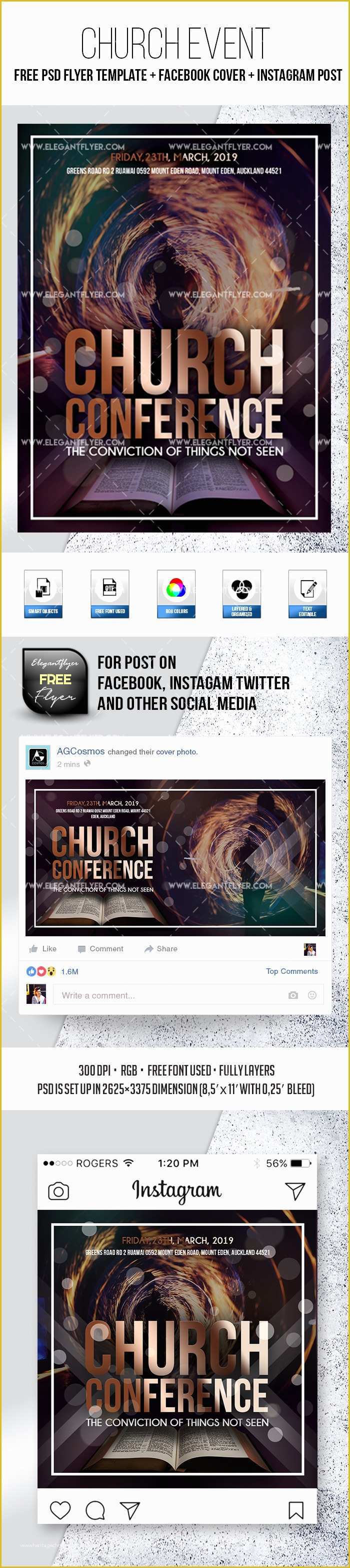 Facebook Ad Template Psd Free Of Church event – Free Psd Flyer Template Cover