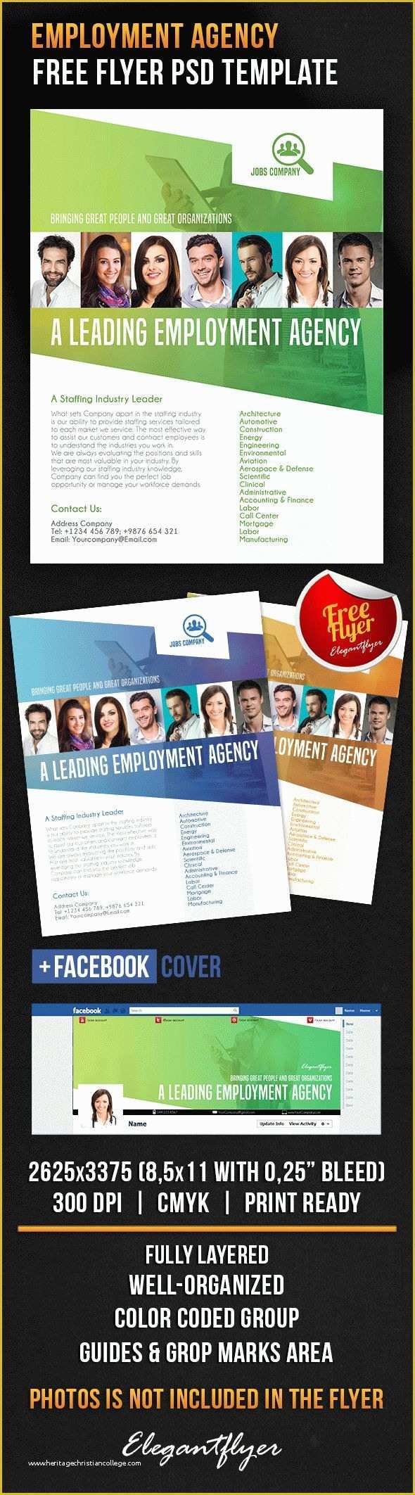 Facebook Ad Template Psd Free Of Free Psd Flyer Template Employment Agency Cover