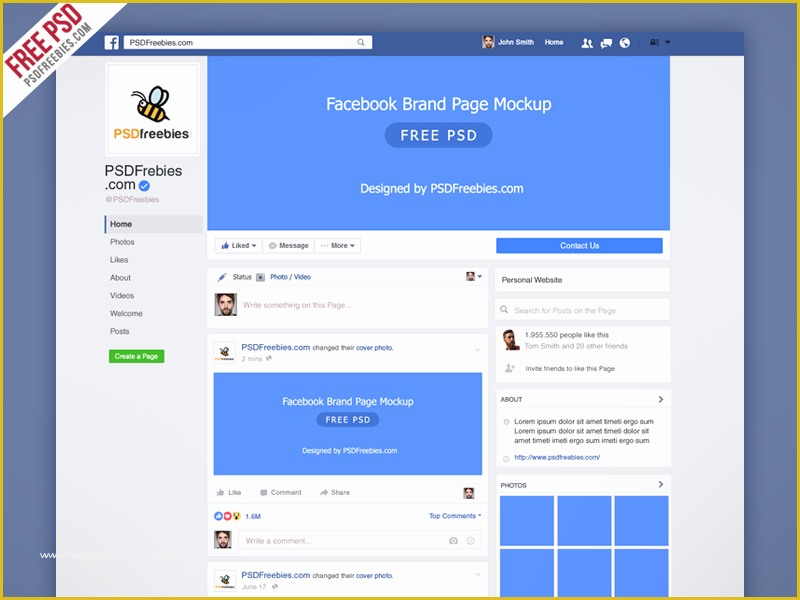 Facebook Business Page Design Templates Free Of Freebie New Brand Page 2016 Mockup Psd by Psd