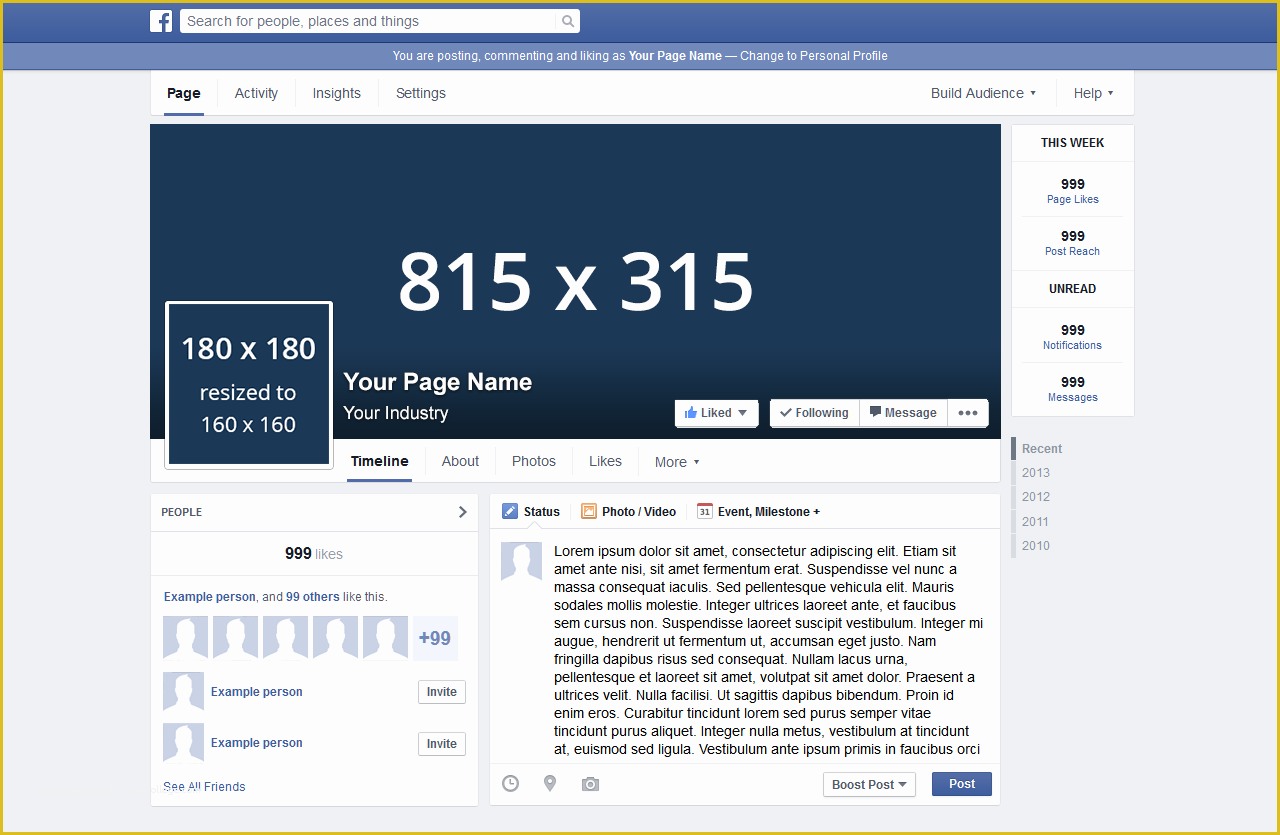 Facebook Business Page Design Templates Free Of Page Template