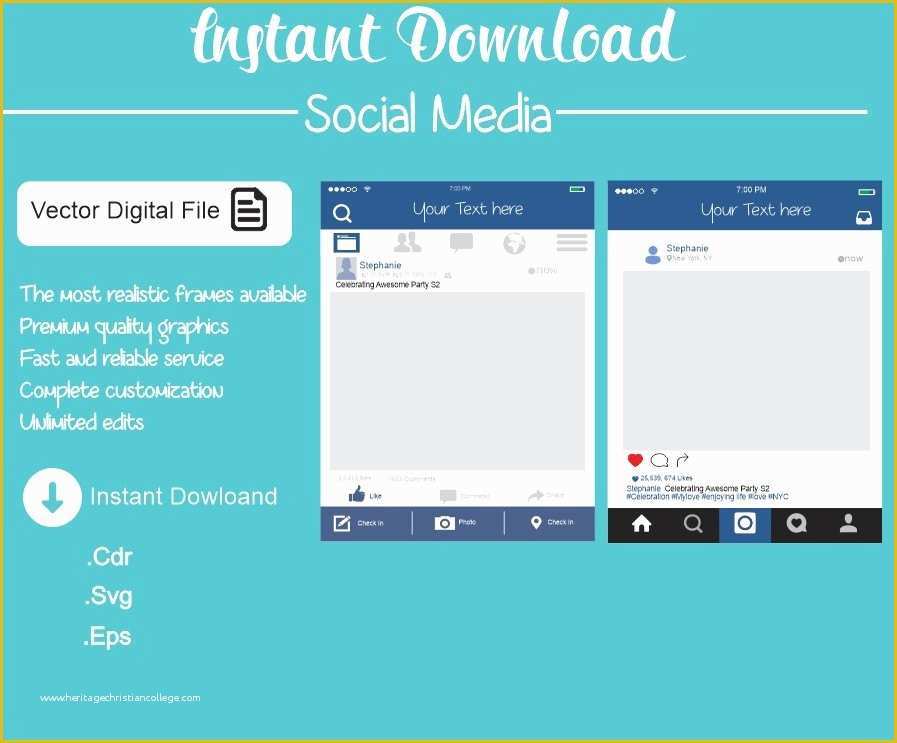 Facebook Frame Prop Template Free Of Pack social Media Style Prop Frame From
