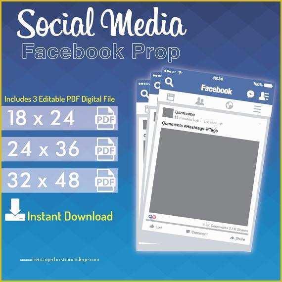 Facebook Frame Prop Template Free Of social Media Prop Frame Pdf by Printloungeshop