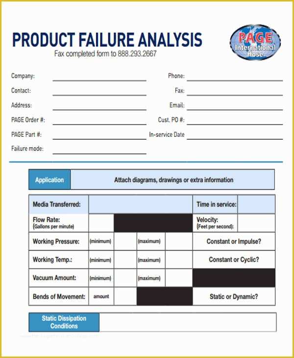 Failure Analysis Report Template Free Of 8 Sample Product Analysis Reports