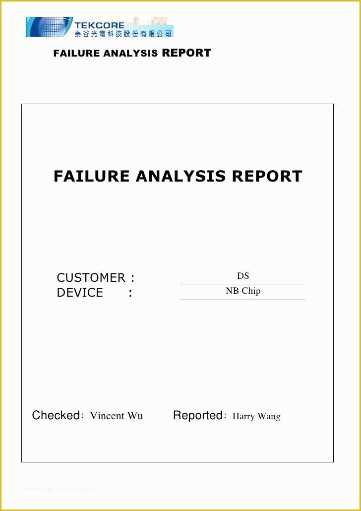 48 Failure Analysis Report Template Free Heritagechristiancollege