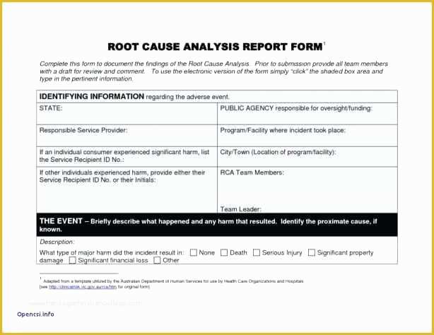 Failure Analysis Report Template Free Of Root Cause Analysis Template Doc Free Templates Failure