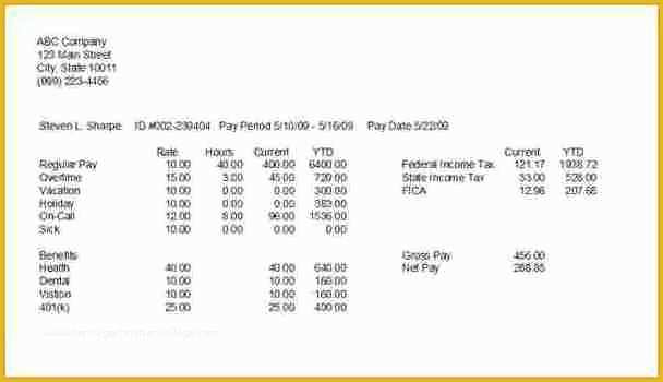 Fake Pay Stub Template Free Of 5 Fake Paycheck Stubs Online