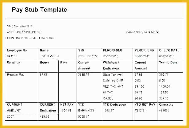 Fake Pay Stub Template Free Of Small Business Pay Stub Template Best Create Stubs