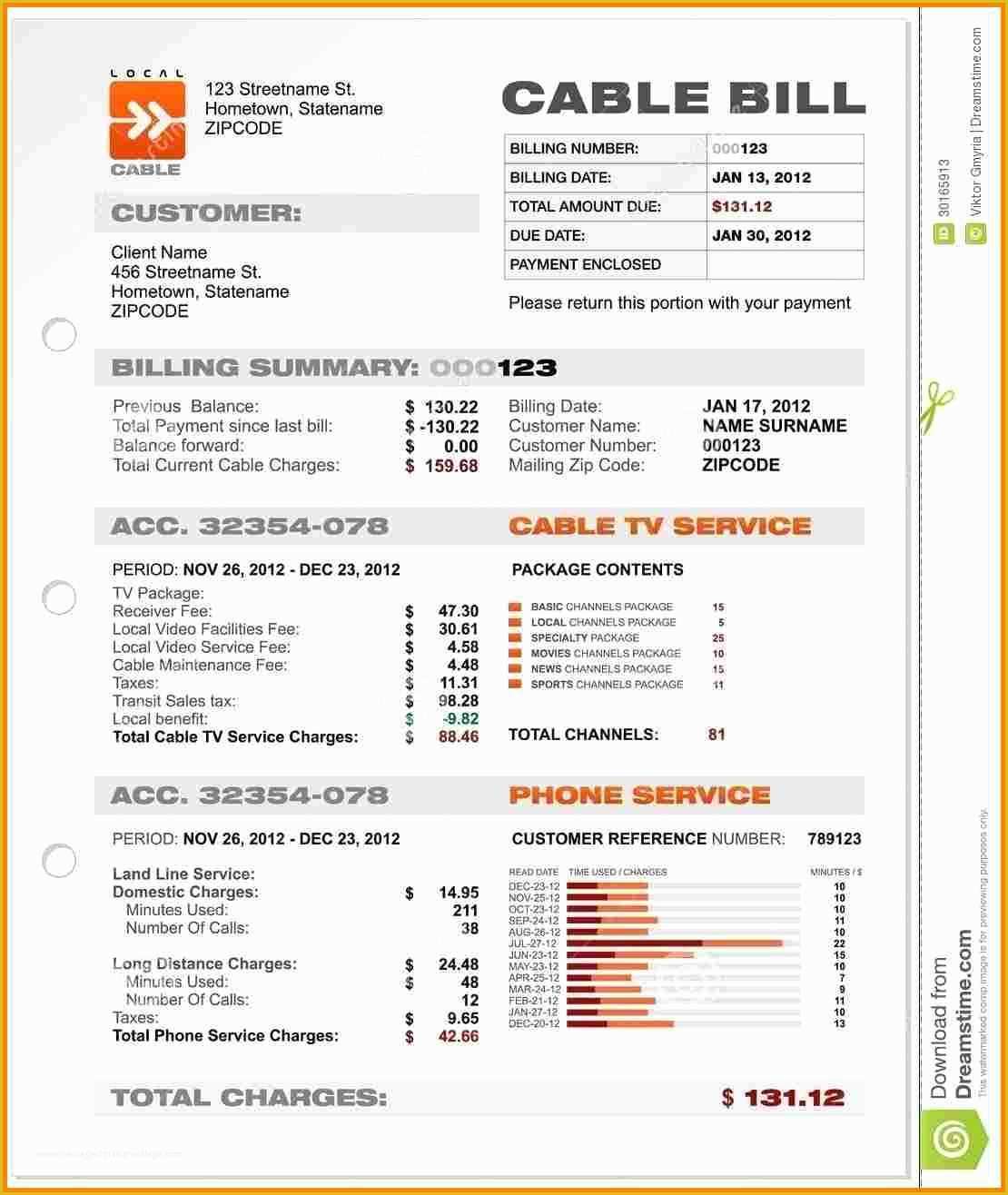 Fake Utility Bill Template Free Of 5 Fake Utility Bill Template