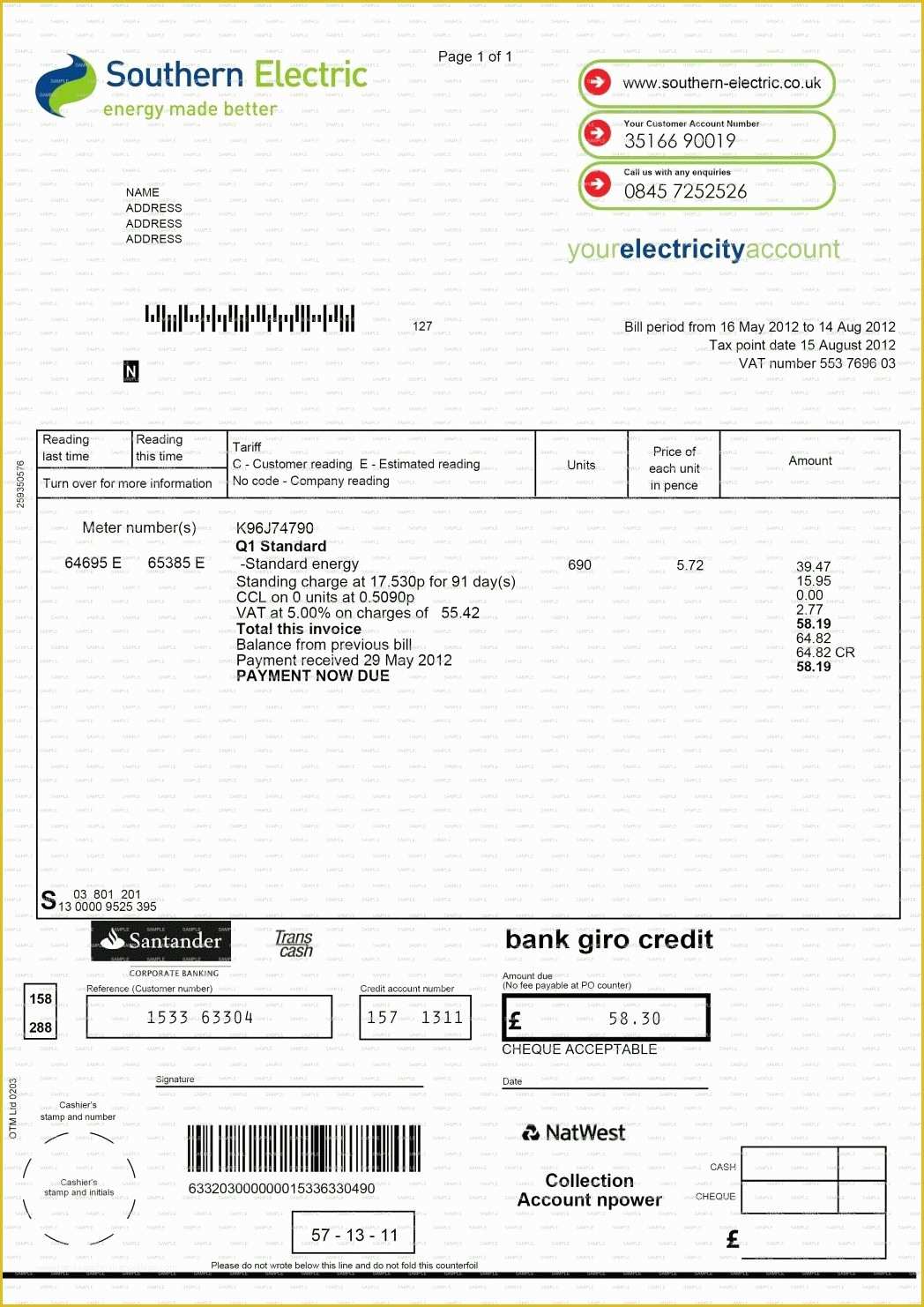 Fake Utility Bill Template Free Of Fake Utility Bill Template Business Plan Template