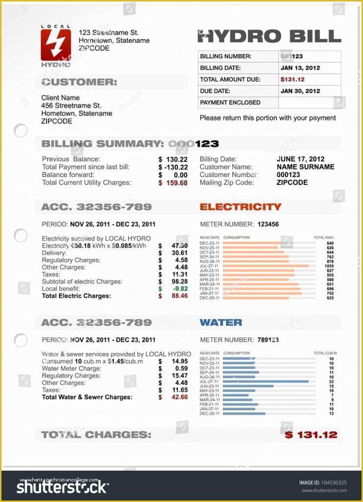 Fake Utility Bill Template Free Of Fake Utility Bill Template Download Invoice