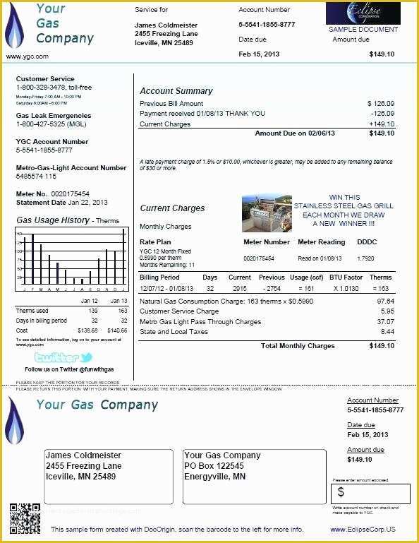 Fake Utility Bill Template Free Of Fake Utility Bill Template Free Seven Features Fake