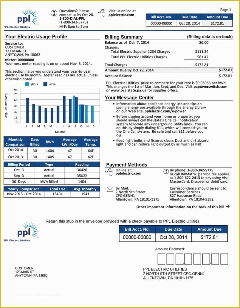 43 Fake Utility Bill Template Free Heritagechristiancollege